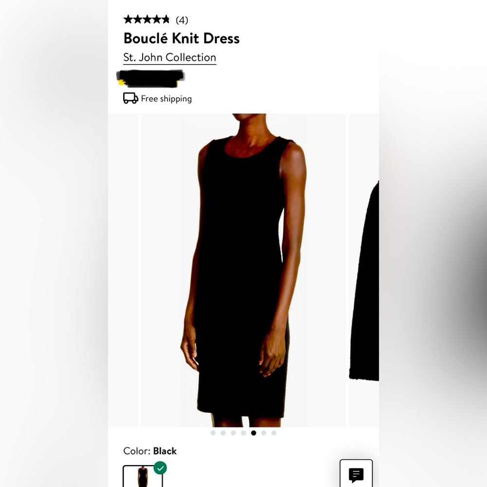St. John, Size 16 NWT Black Knit Dress. Vintage piece, Made in the USA.